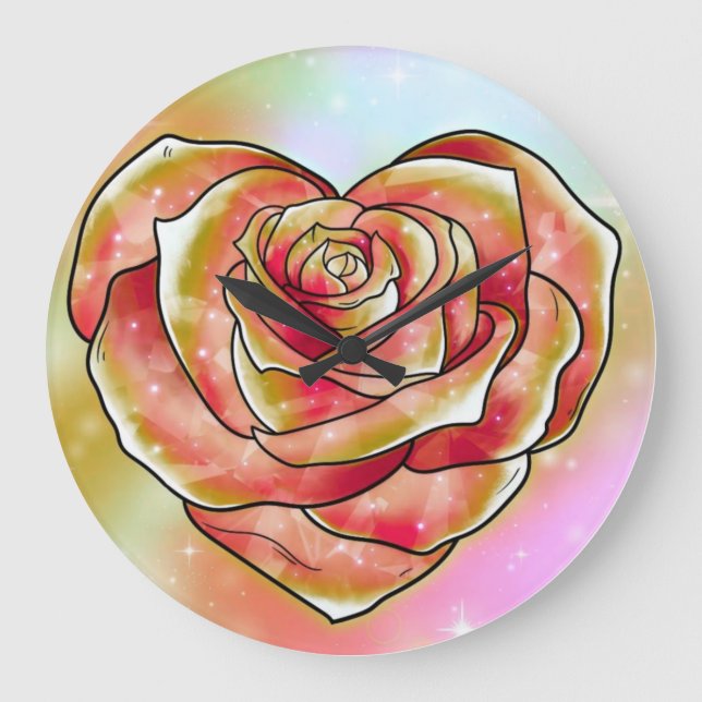 Reloj Redondo Grande Rosa (Anverso)