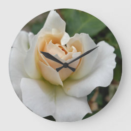 Reloj Redondo Grande Rosa Blanca