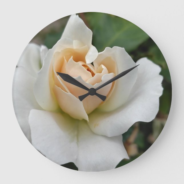 Reloj Redondo Grande Rosa Blanca (Anverso)