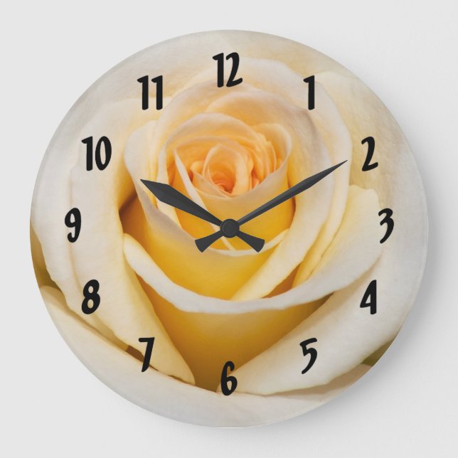 Reloj Redondo Grande Rosa Blanca bonito (Anverso)