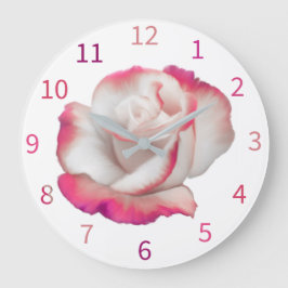 Reloj Redondo Grande rosa blanco y rosa rosa - arte pastel