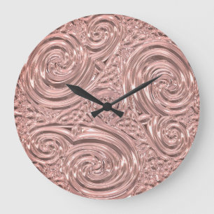 Reloj Redondo Grande Rosa de arte victoriano rosa y elegante