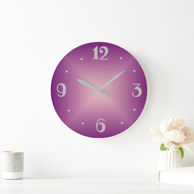 Reloj Redondo Grande Rosa de Bonito simple rosa >Reloj de pared (Hogar)