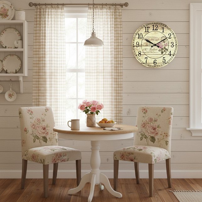 Reloj Redondo Grande Rosa de cosecha (Subido por el creador)