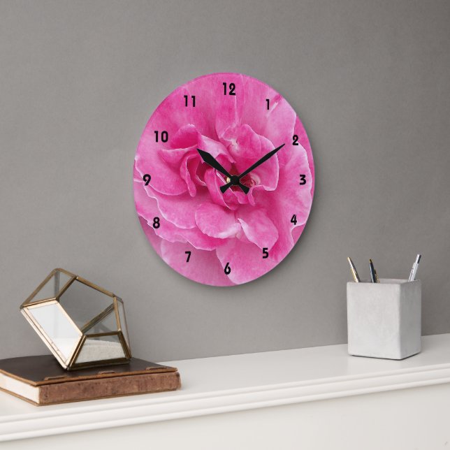 Reloj Redondo Grande Rosa de jardín rosado (Oficina)