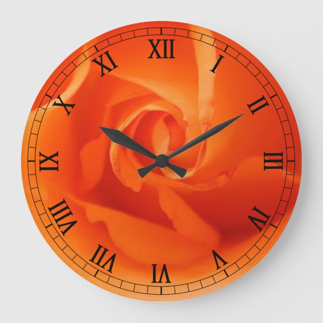 Reloj Redondo Grande Rosa de naranja (Anverso)