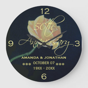 Reloj Redondo Grande Rosa del 50º Aniversario de Bodas de Oro