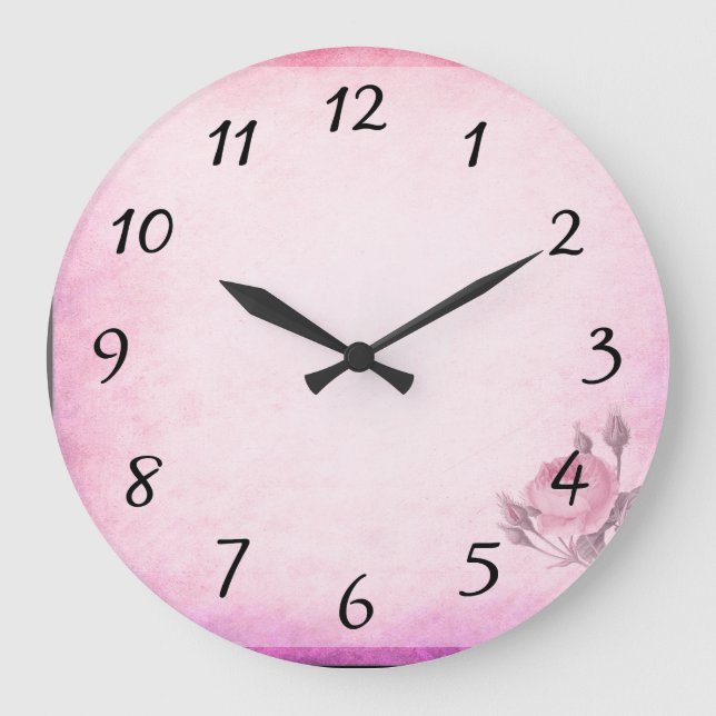 Reloj Redondo Grande Rosa el día de San Valentín (Anverso)