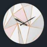 Reloj Redondo Grande Rosa, gris y oro<br><div class="desc">Rosa,  gris y oro</div>