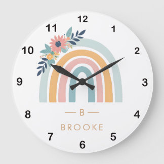 Reloj Redondo Grande Rosa monograma de tendencia