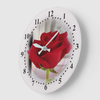 Reloj Redondo Grande Rosa roja 2