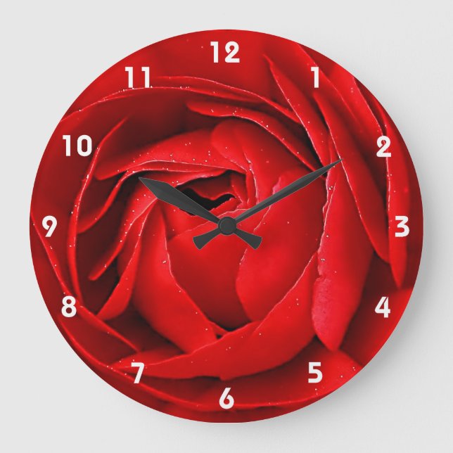 RELOJ REDONDO GRANDE ROSA ROJA 2 (Anverso)