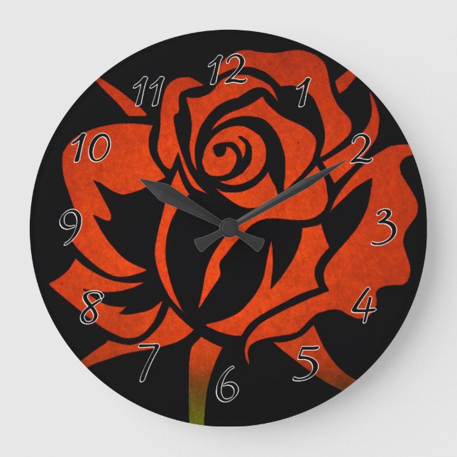 Reloj Redondo Grande Rosa Roja se acerca al negro (Anverso)