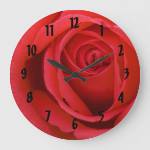 Reloj Redondo Grande Rosa rojo
