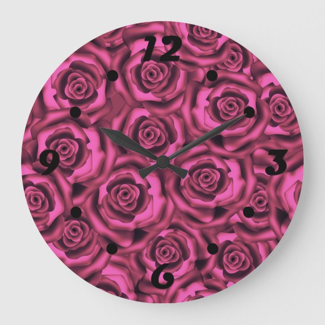 Reloj Redondo Grande Rosa rosa (Anverso)
