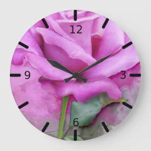 Reloj Redondo Grande Rosa rosa Bonito grande reloj