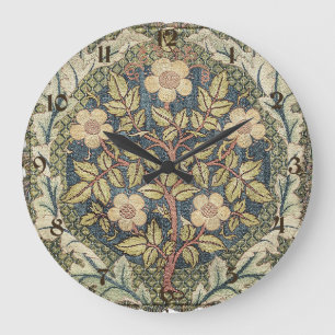 Reloj Redondo Grande Rosa Wreath de William Morris