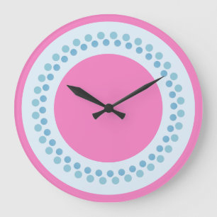 Reloj Redondo Grande Rosa y Azul