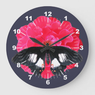 Reloj Redondo Grande Rosa y cola de inflexión