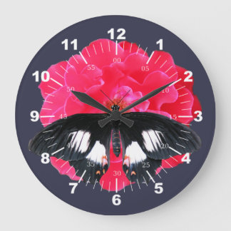 Reloj Redondo Grande Rosa y cola de inflexión