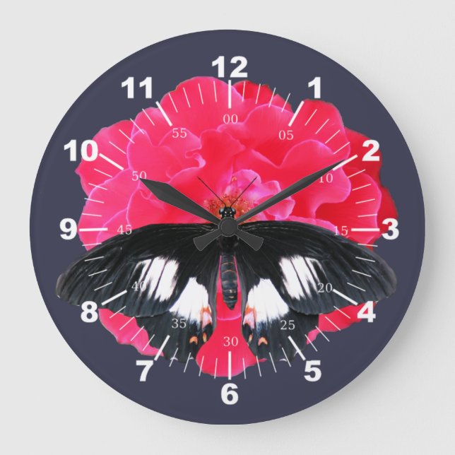 Reloj Redondo Grande Rosa y cola de inflexión (Anverso)