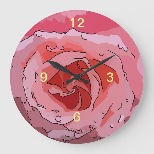 Reloj Redondo Grande RosaCartoon (Anverso)