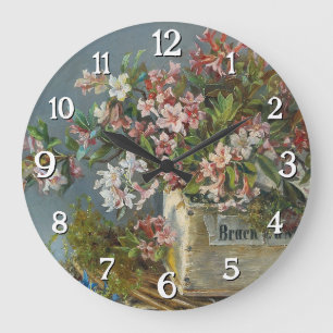 Reloj Redondo Grande Rosas alpinos en una ventana - Andreas Lach