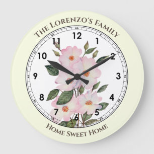 Reloj Redondo Grande Rosas de acuarela Ballerina Ilustracion Floral