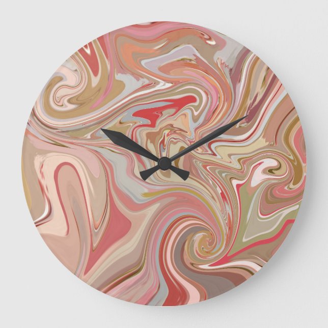 Reloj Redondo Grande Rosas de Coral (Anverso)