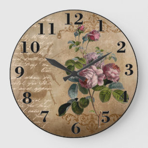 Reloj Redondo Grande Rosas del vintage