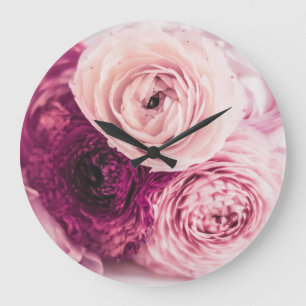 Reloj Redondo Grande Rosas románticos ramo: marca vintage.