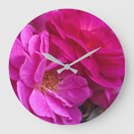 Reloj Redondo Grande Rosas Rosadas