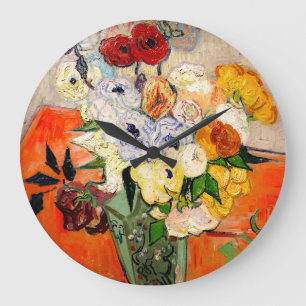 Reloj Redondo Grande Rosas Van Gogh y Anemones
