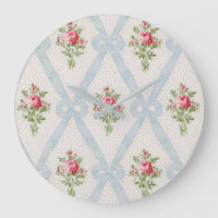 Rosas victorianos rosados con Entramado Azul