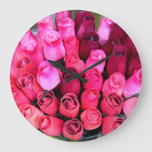 Reloj Redondo Grande rose bouquet clock (Anverso)
