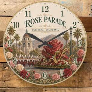 Reloj Redondo Grande Rose Parade Festival Pasadena California Floral