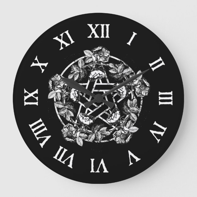 Reloj Redondo Grande Rose Pentacle (Anverso)