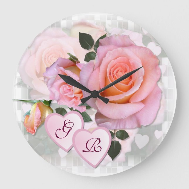 Reloj Redondo Grande Roses for my Love ~ Clock (Anverso)