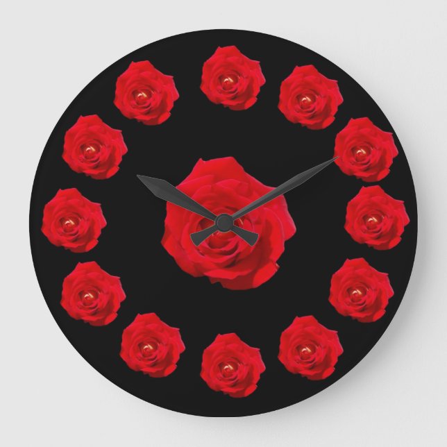 Reloj Redondo Grande Roses rojos (Anverso)