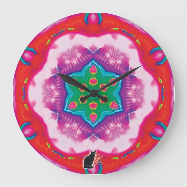 Reloj Redondo Grande Rosette Kaleidoscope (Anverso)