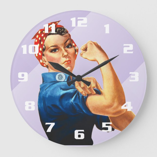Reloj Redondo Grande Rosie la Remachadora (Anverso)