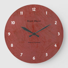 Reloj Redondo Grande Rosso Stucco Faux Finish Round Wallclock