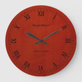 Reloj Redondo Grande Rosso Stucco Faux Finish Round Wallclock