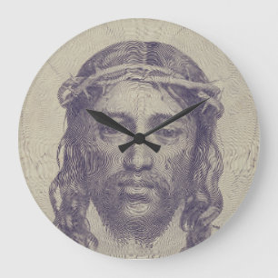 Reloj Redondo Grande Rostro de Cristo en el Velo de Santa Verónica Sant