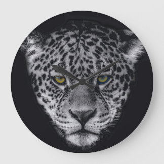 Reloj Redondo Grande Rostro de un leopardo