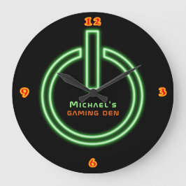 Reloj Redondo Grande Rótulo de energía personalizado de Neon Light GAMI