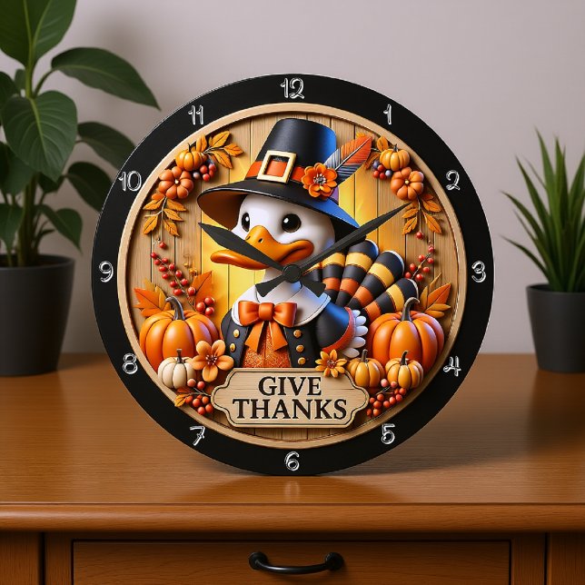 Reloj Redondo Grande Rótulo de Peregrino Doy Gracias (Subido por el creador)