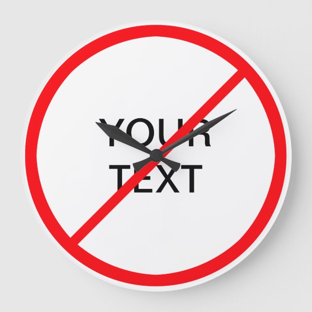 Reloj Redondo Grande Rótulo prohibitivo (Anverso)