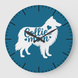 Reloj Redondo Grande Rough Collie Mom