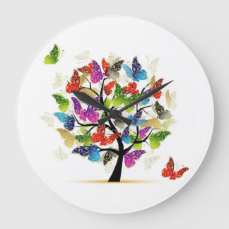 Reloj Redondo Grande Round wall clock with butterflies!